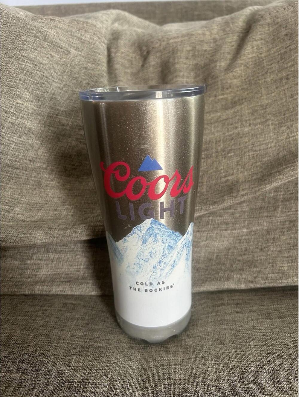 Coors Light Stainless Steel Tumbler And Speaker With Lid Gray